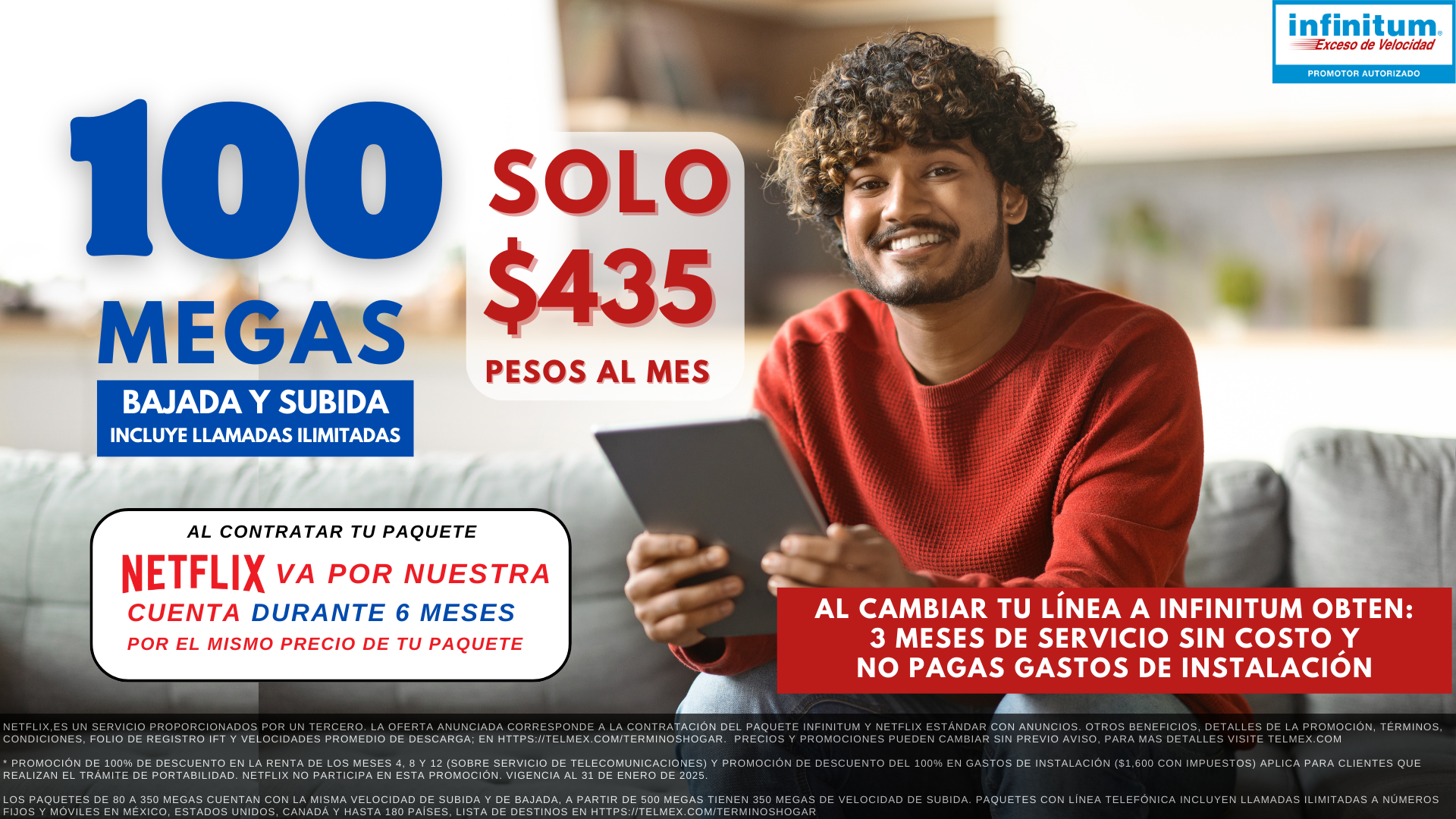 100 Megas por $435, contrata internet aquí